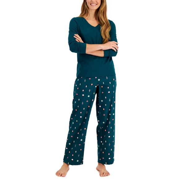 Charter Club Other - Charter Club V-Neck T-Shirt & Flannel Pants Pajama Set, Created for Macy's